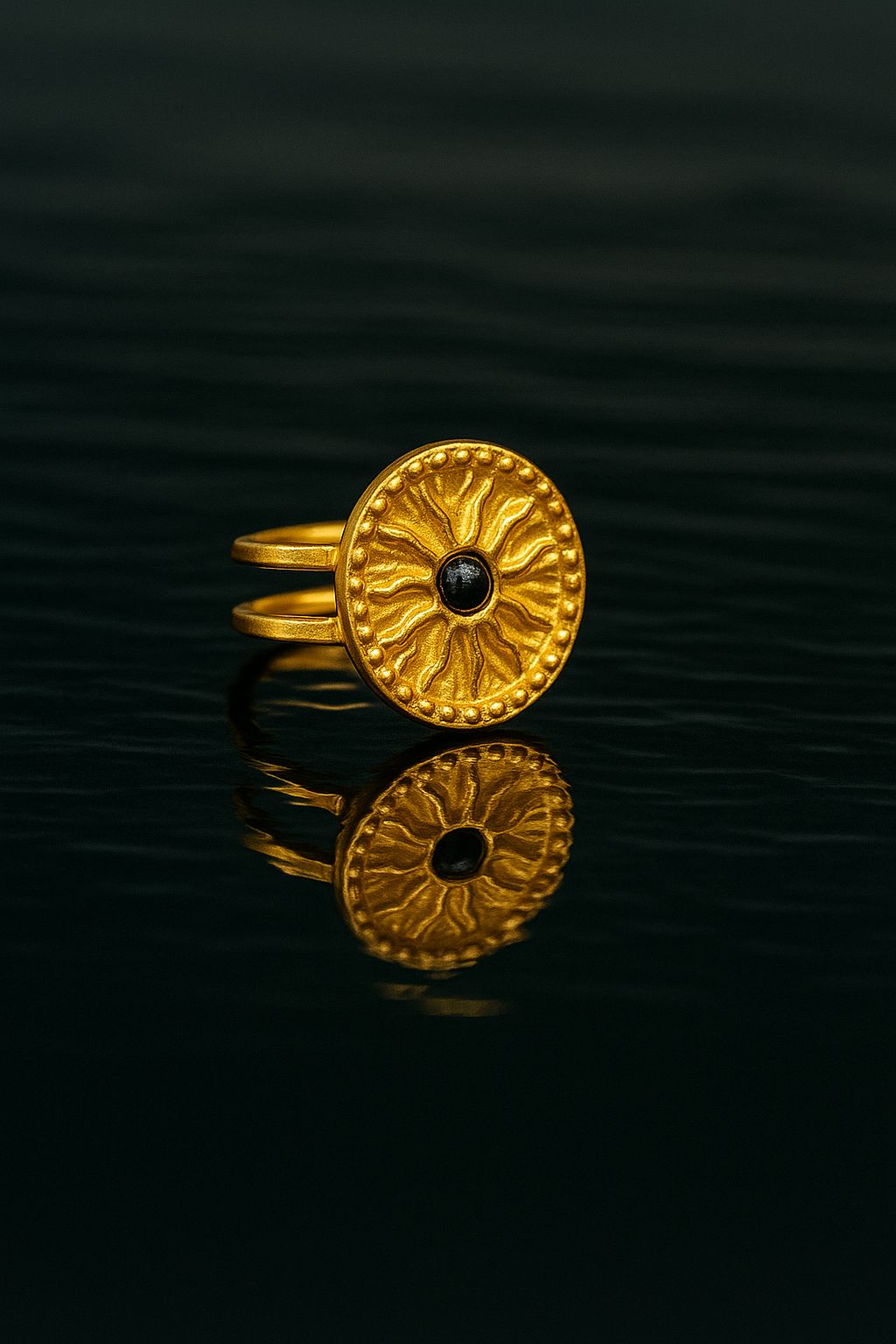 Anillo - Acero inoxidable enchapado Oro 18k - Ajustable con cajita de Regalo