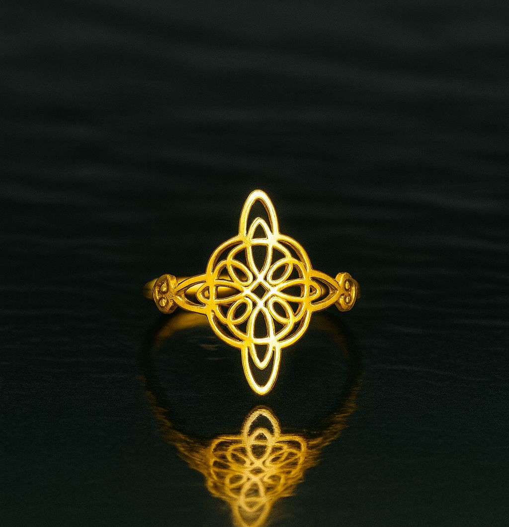 Anillo - Acero Inoxidable enchapado en oro 18k - Ajustable con cajita de Regalo