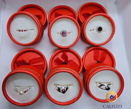 Set de 6 anillos + 6 cajitas de regalo