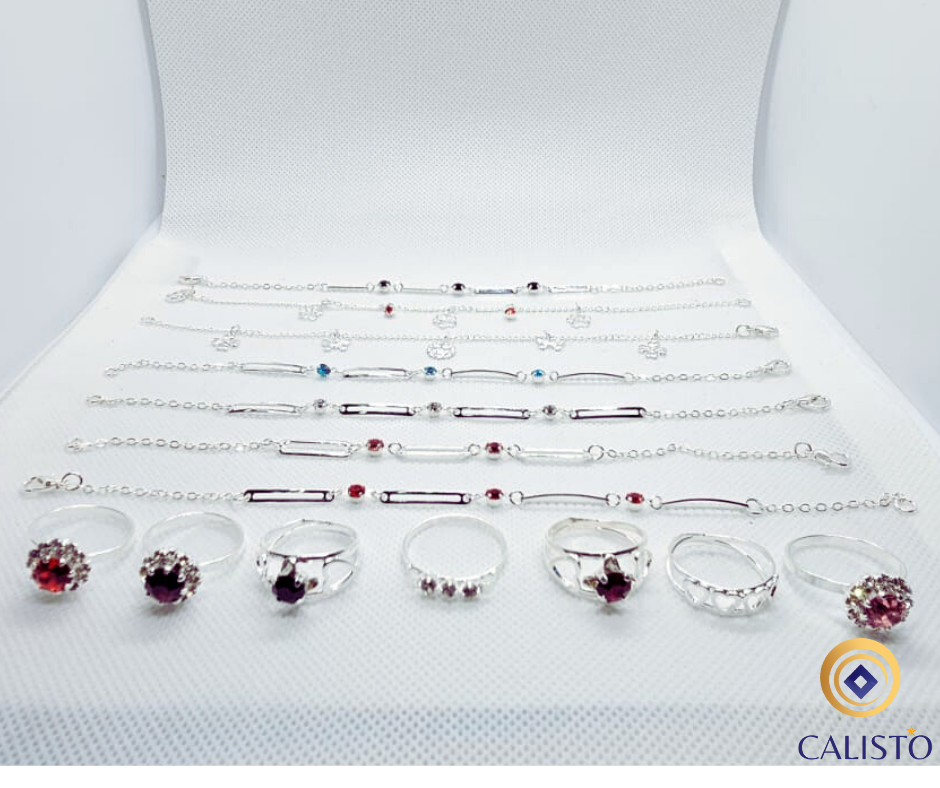 set de 7 pulseras 7 anillos + 14 bolsitas de Regalo