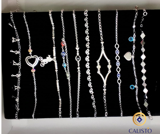 Lote de 10 Pulseras + 10 Bolsitas de regalo