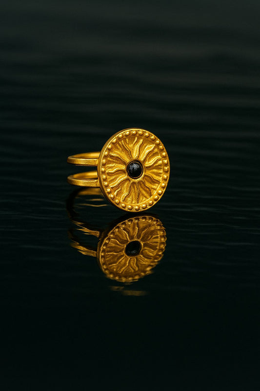 Anillo - Acero inoxidable enchapado Oro 18k - Ajustable con cajita de Regalo