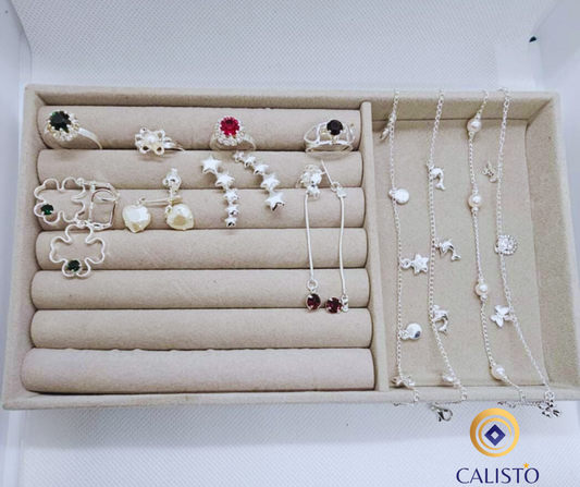 Set 4 Aros 4 Pulseras 4 Anillo + 12 bolsitas de regalo