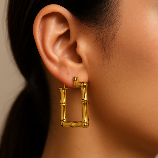 Aros Thalassa - Acero Inoxidable Enchapado en oro 18k