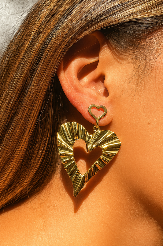 Aros Love- Acero inoxidable Enchapados en oro 18k