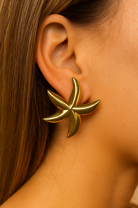 Aros Mar - Acero inoxidable enchapado en oro 18k