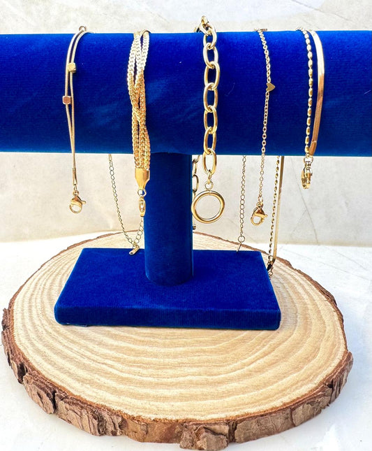 Pack 5 Pulseras - Acero Enchapado en oro 18k